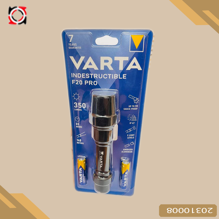 چراغ قوه وارتا -20310008 -INDESTRUCTIBLE F20 PRO VARTA 2AA