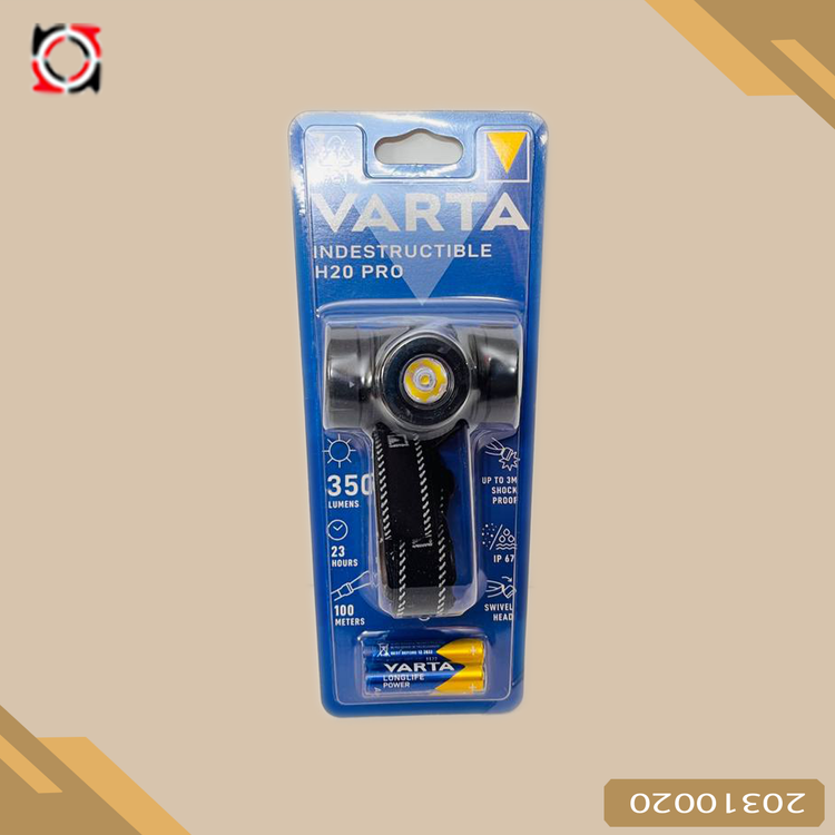 چراغ قوه پيشاني (20310020) -INDESTRUCTIBLE H20 PRO VARTA 2AA