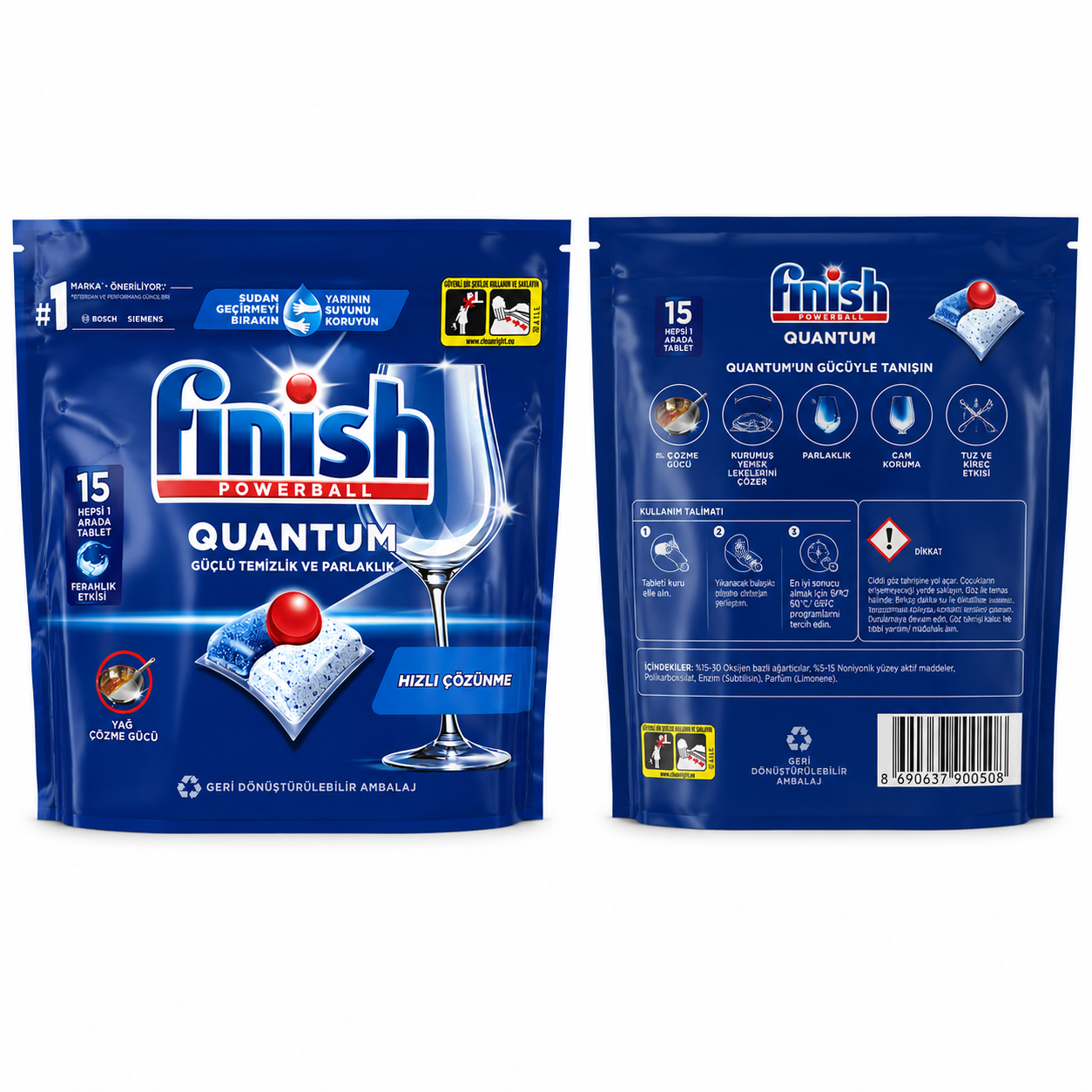 قرص ماشین ظرفشویی فینیش کوانتوم پاوربال (Finish Quantum Powerball) – 15 عددی