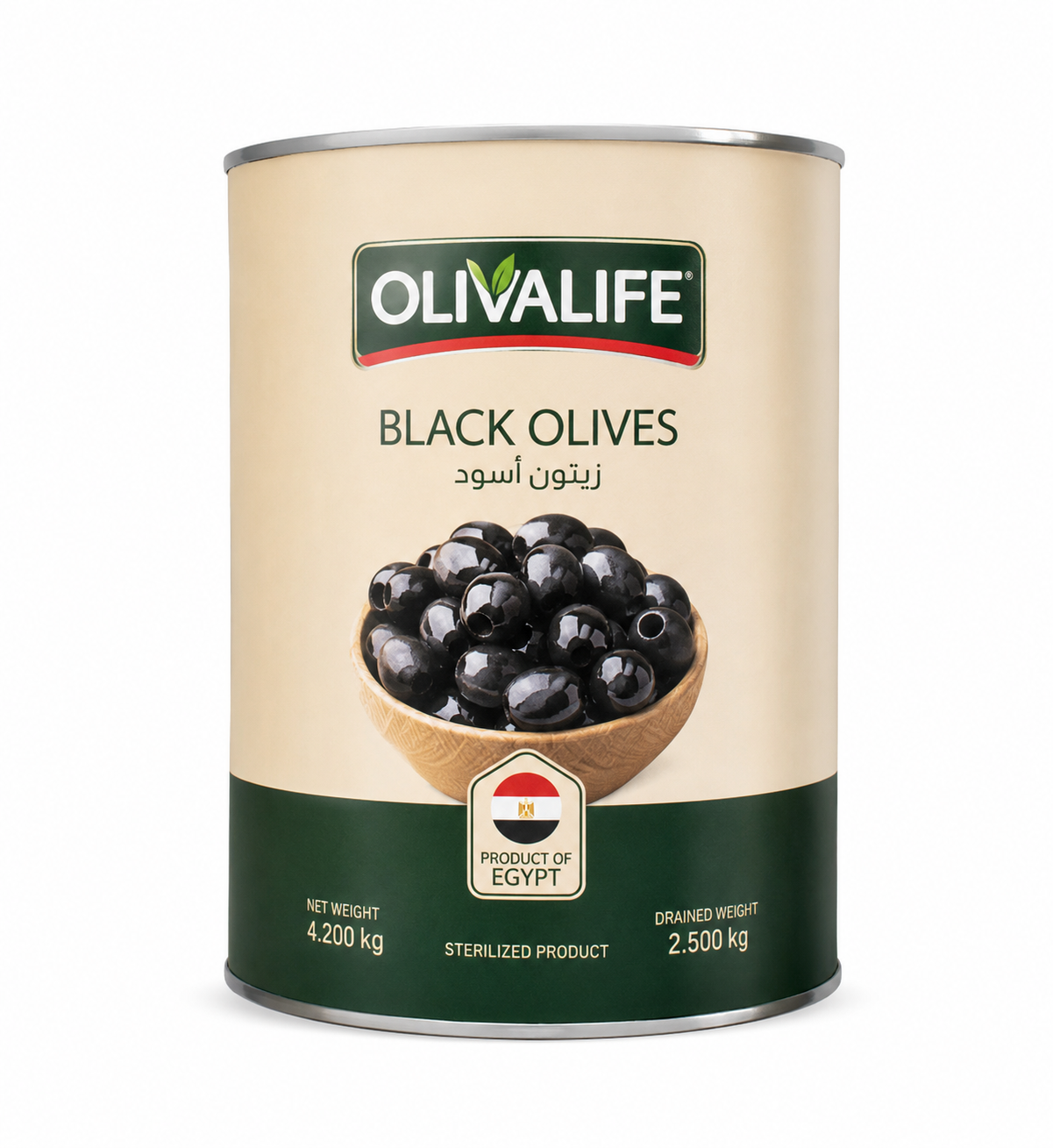 زیتون سیاه حلب OLIVALIFE مصری ۴۲۰۰ گرم