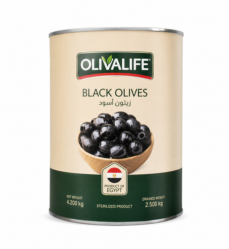 زیتون سیاه حلب OLIVALIFE مصری ۴۲۰۰ گرم