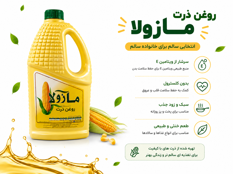 روغن ذرت مازولا (Mazola Corn Oil) عربستانی 1.5 لیتری