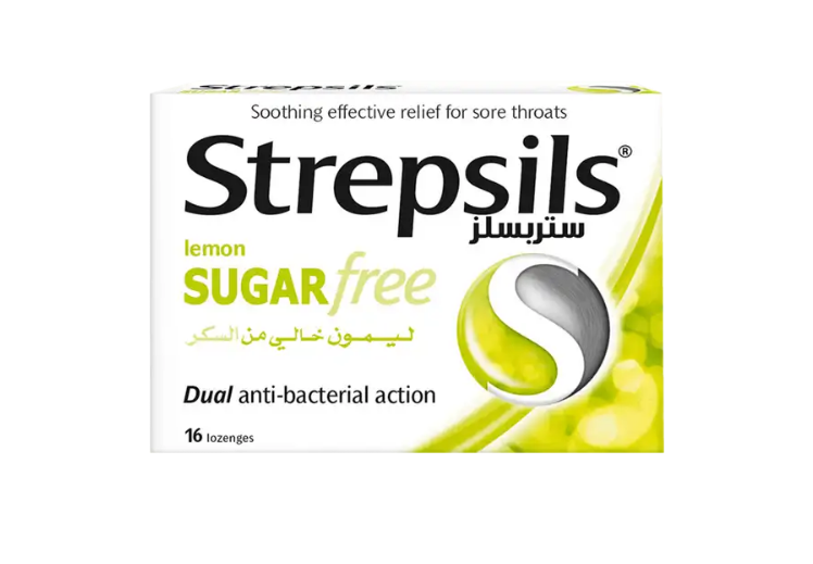 آبنبات گلو درد STREPSILS طعم ليمو محلي بدون شکر بسته 16 عددي(1013072)