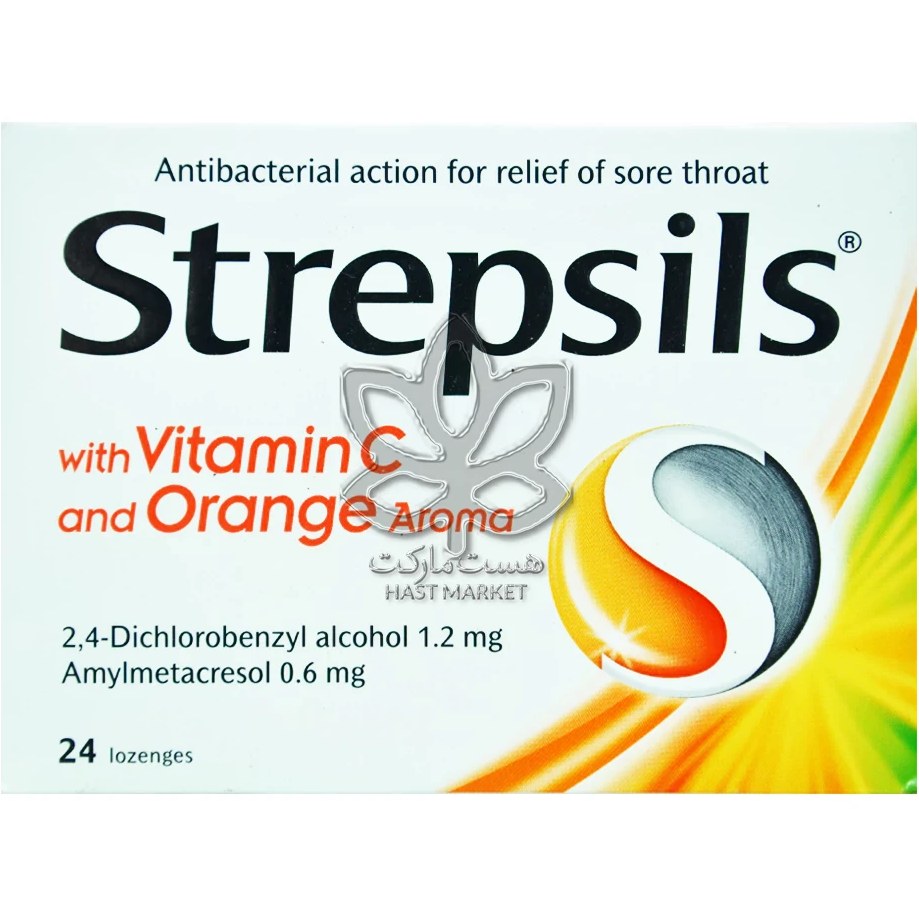آبنبات گلو درد STREPSILS  پرتقال بسته 24 عددی(1013074)