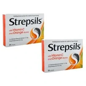 آبنبات گلو درد STREPSILS پرتقال بسته 24 عددی(1013074)