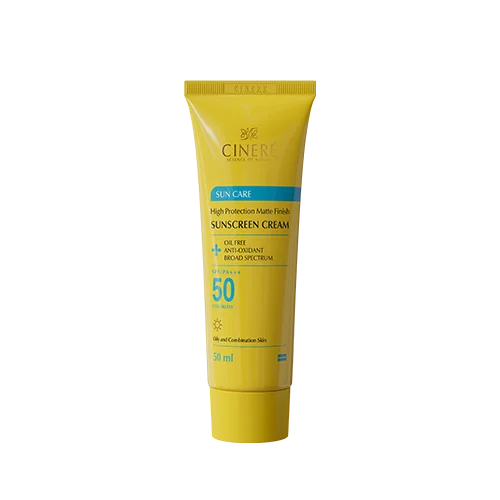کرم ضد آفتاب سينره SPF 50 بدون رنگ پوست چرب و مختلط 50 ميل(101800012)