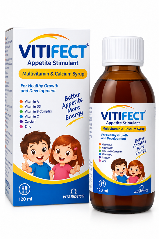 شربت اشتها آور VITIFECT مولتي ويتامين و کلسيم120 ميل(1013058)