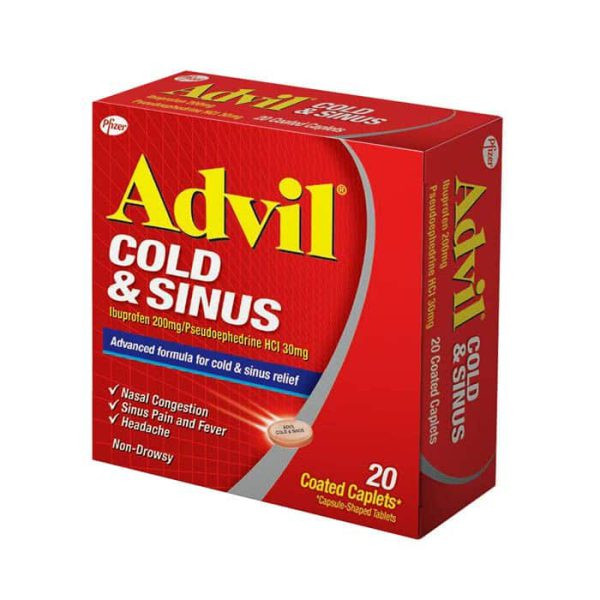 قرص ADVIL تسکين دهنده علائم سرماخوردگي و سينوس بسته 20 عددي(1013062)