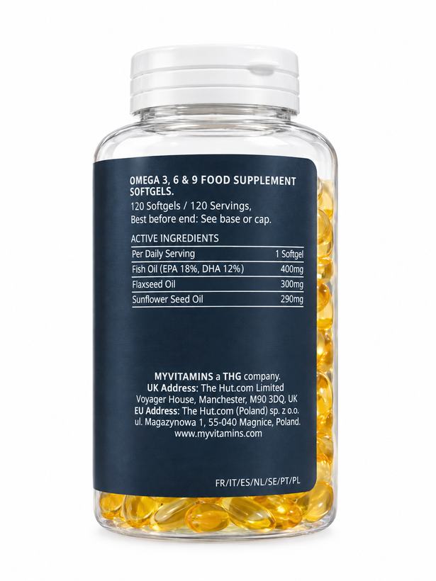 کپسول امگا ۳، ۶ و ۹ MyVitamins – ۱۲۰ سافتژل